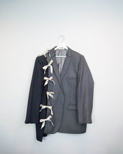 Shoulder Cut-Out Blazer with Butterfly Ribbon