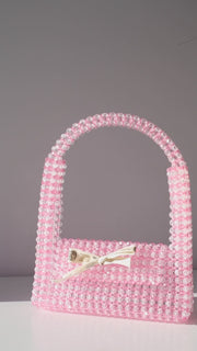 Beaded Baguette Bag in Pink
