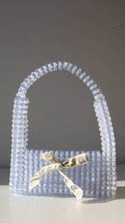 Beaded Baguette Bag in Blue