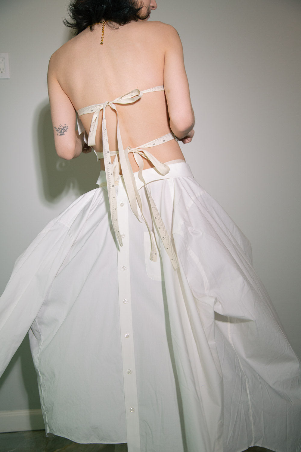 Wrap Shirt Skirt in White