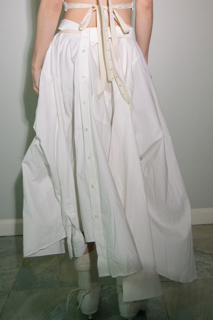 Wrap Shirt Skirt in White