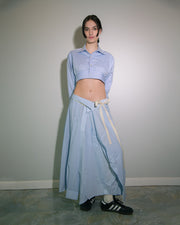 Wrap Shirt Skirt in Blue