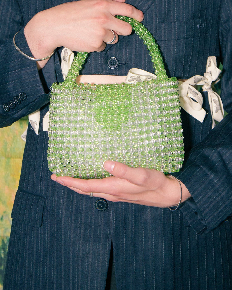 Beaded Buckle Bag in Green