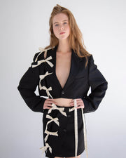 Cut-Out Blazer Skirt in Navy