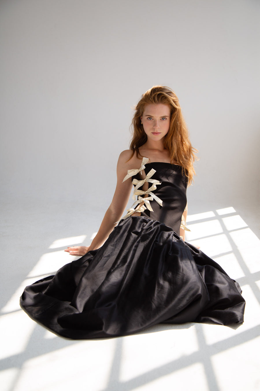 Side Bows Cut-Out Dress in Black