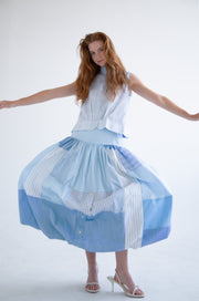 Patchwork Skirt in Blue