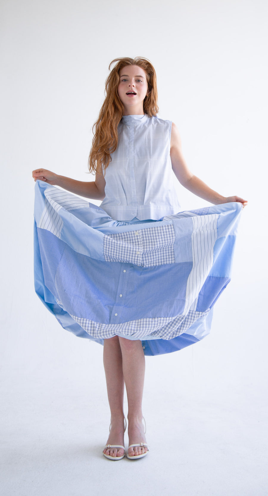 Bow Sleeveless Top in Blue