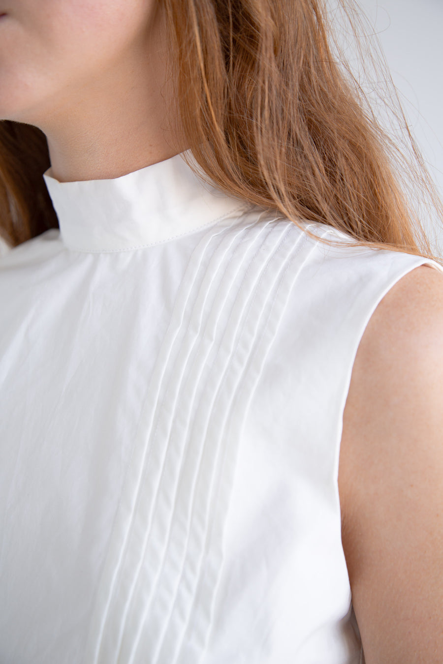 Pleated Sleeveless Top