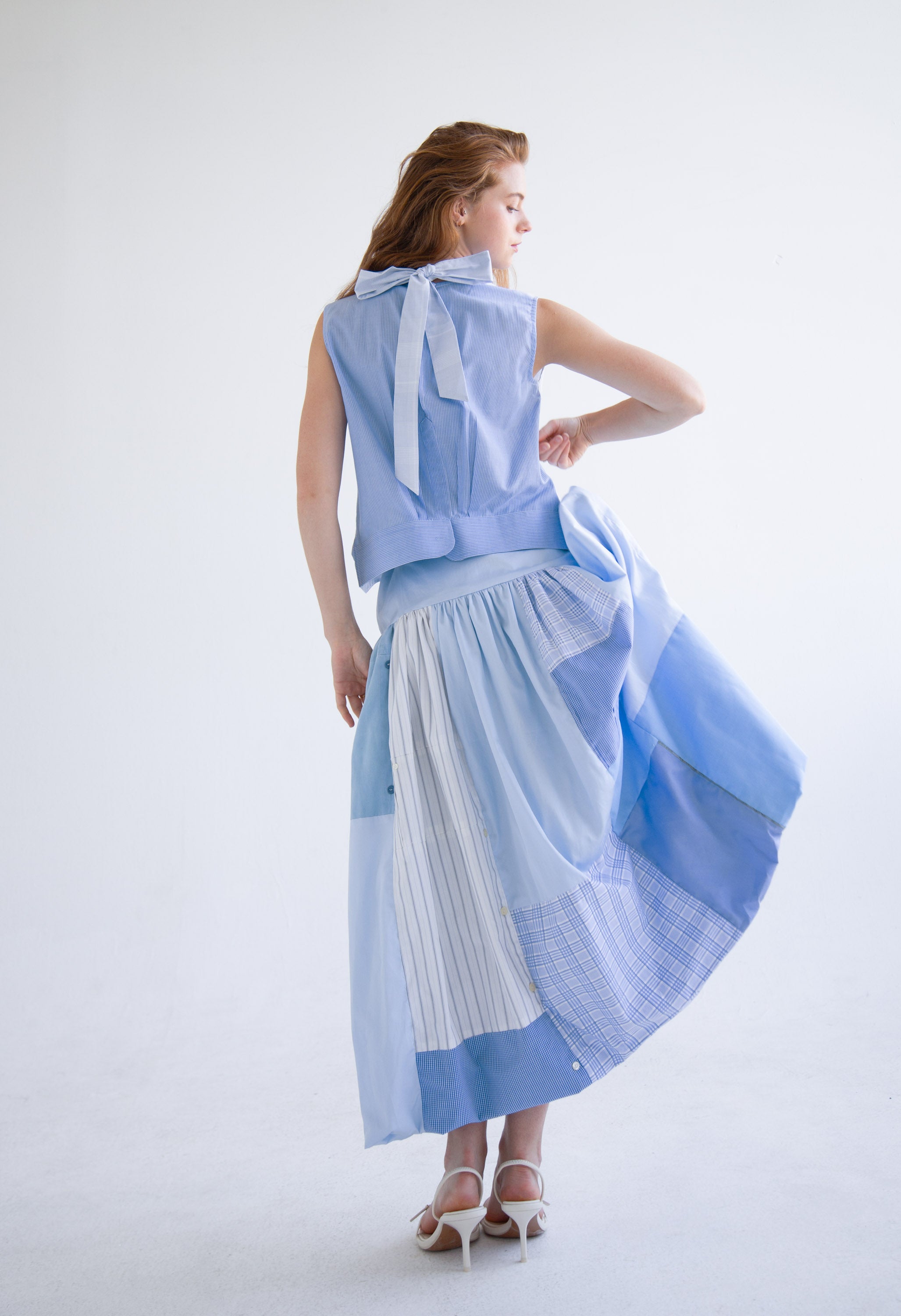 Patchwork Skirt in Blue