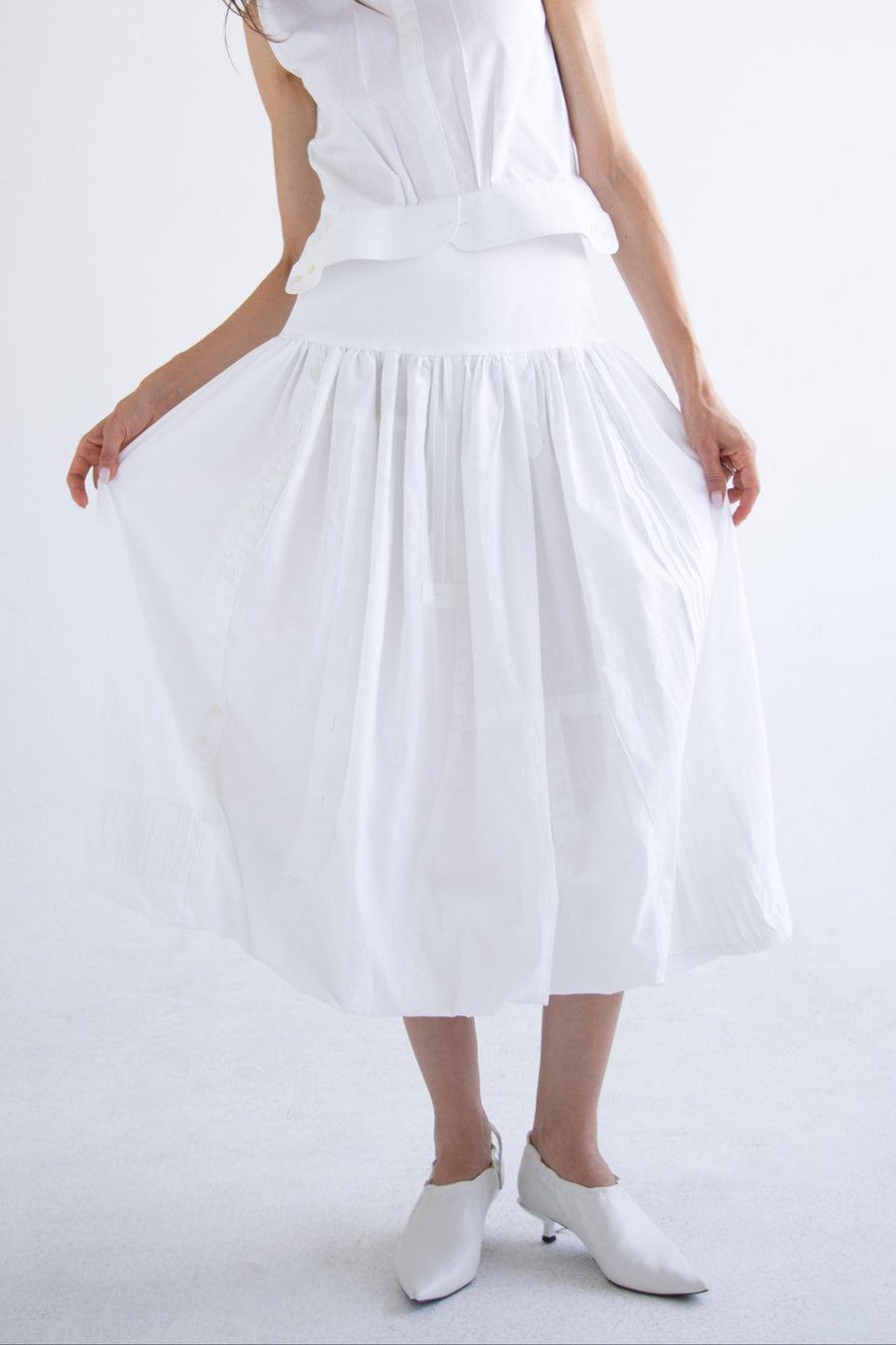 Patchwork Skirt in White