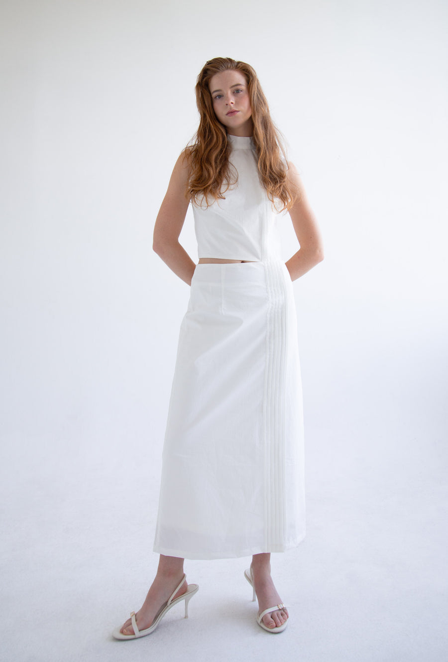Pleated Sleeveless Top