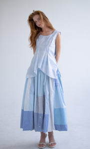 Patchwork Skirt in Blue