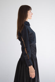 Long Sleeve Shirt with Bows in Black