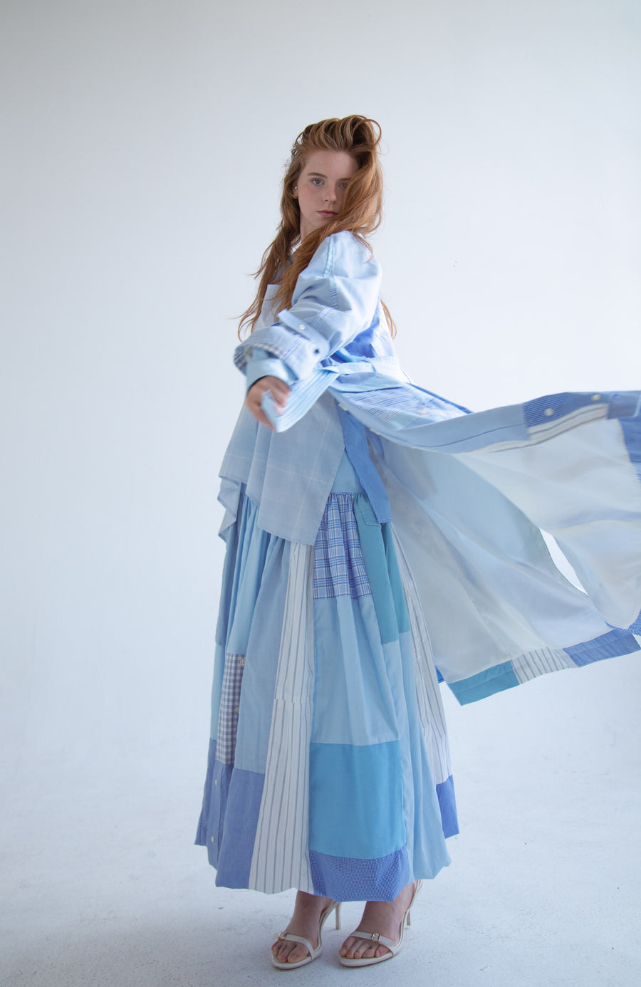 Patchwork Skirt in Blue