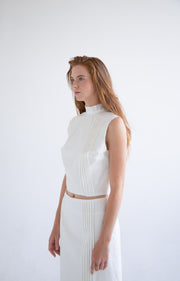 Pleated Sleeveless Top