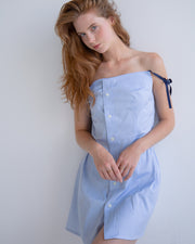 Button-Up Shirt Dress in Blue