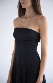 Side Button Detail Dress in Black