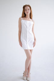 Button-Up Shirt Dress in White