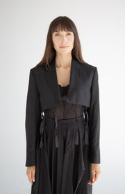 Middle Cut-Out Blazer in Black
