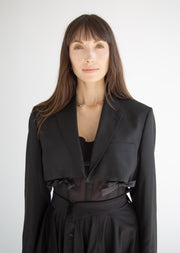 Middle Cut-Out Blazer in Black