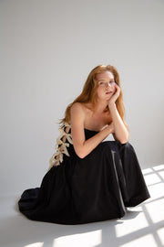 Side Bows Cut-Out Dress in Black