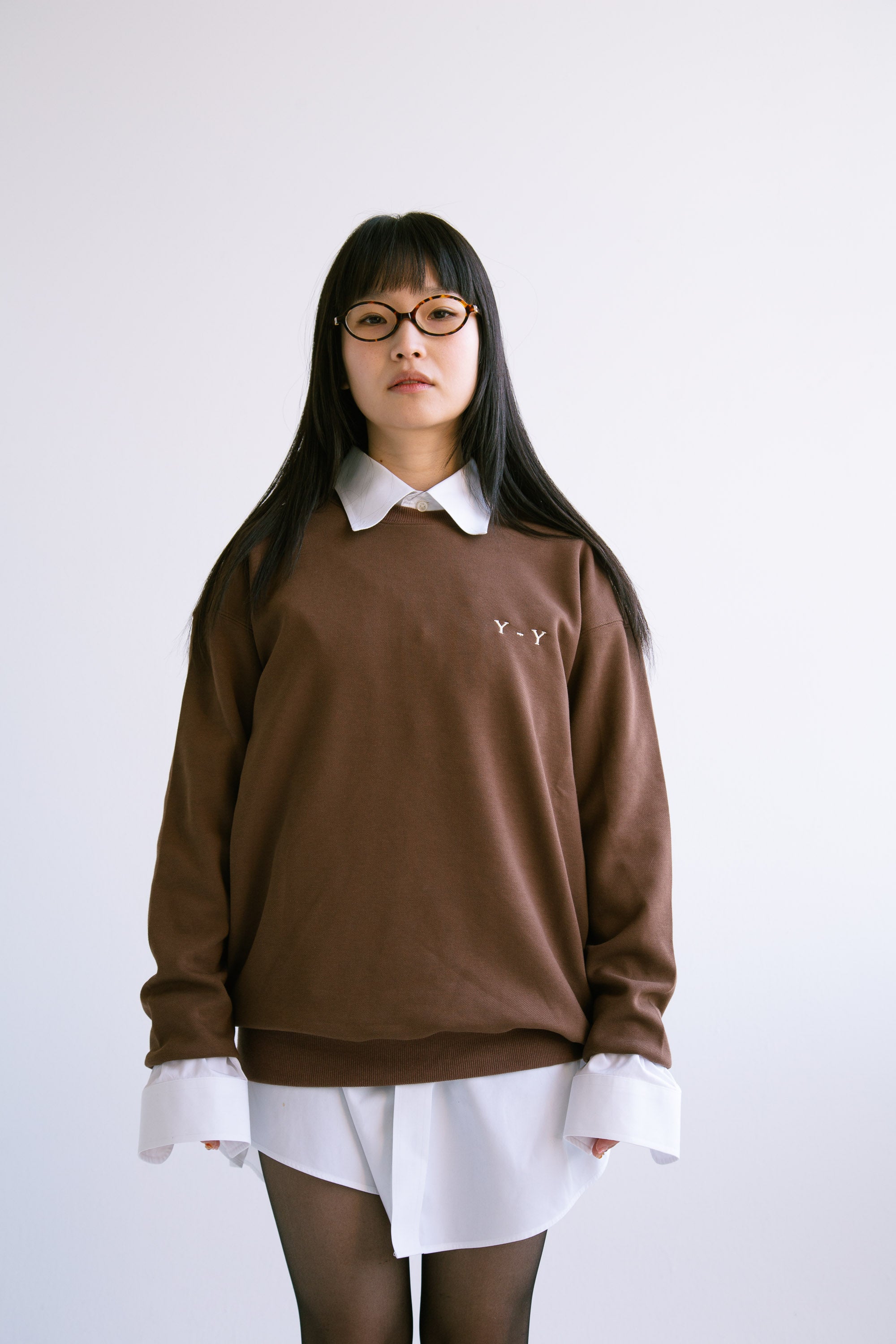 Pullover Sweatshirt with Bows in Brown