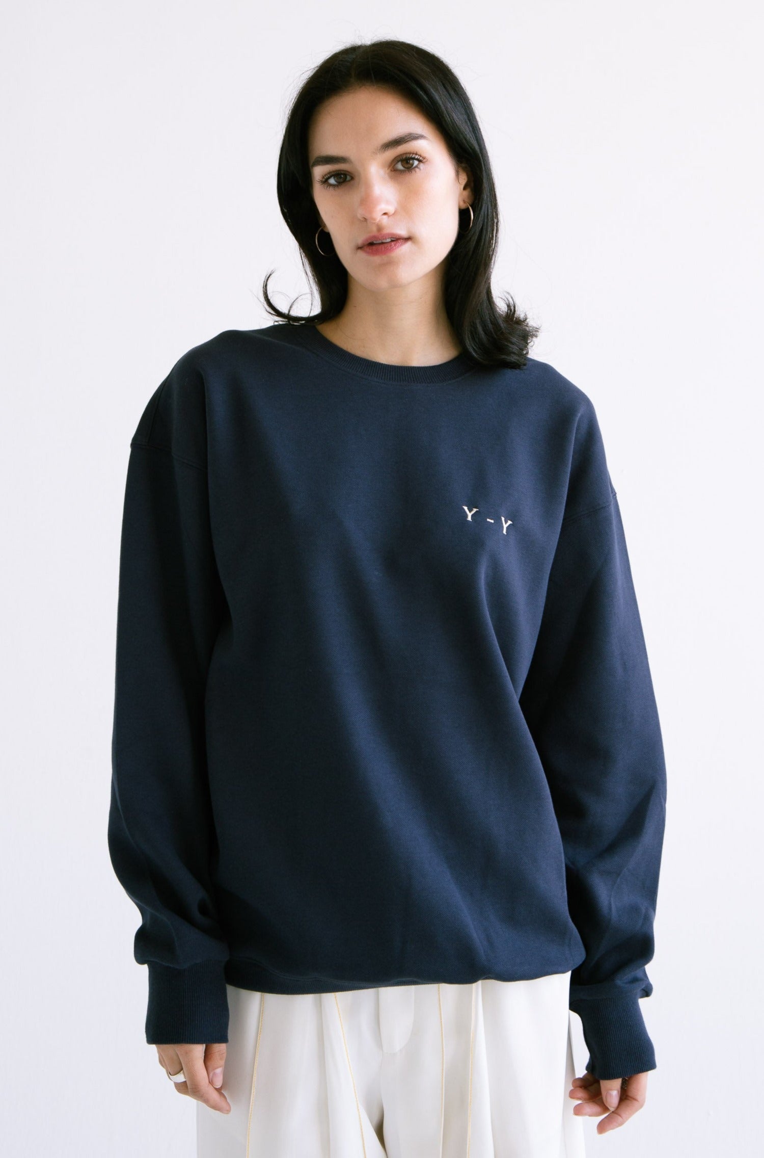 Pullover Sweatshirt with Bows in Navy