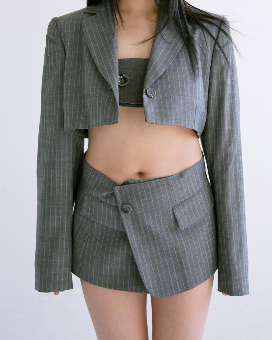 Blazer Mini Skirt in Gray