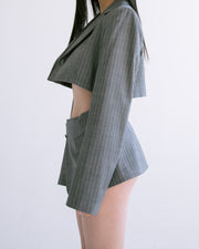 Blazer Mini Skirt in Gray