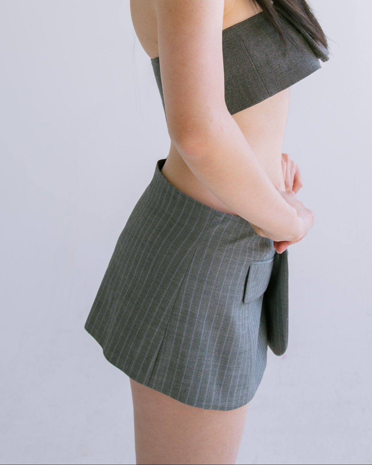 Blazer Mini Skirt in Gray