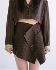 Blazer Mini Skirt in Brown