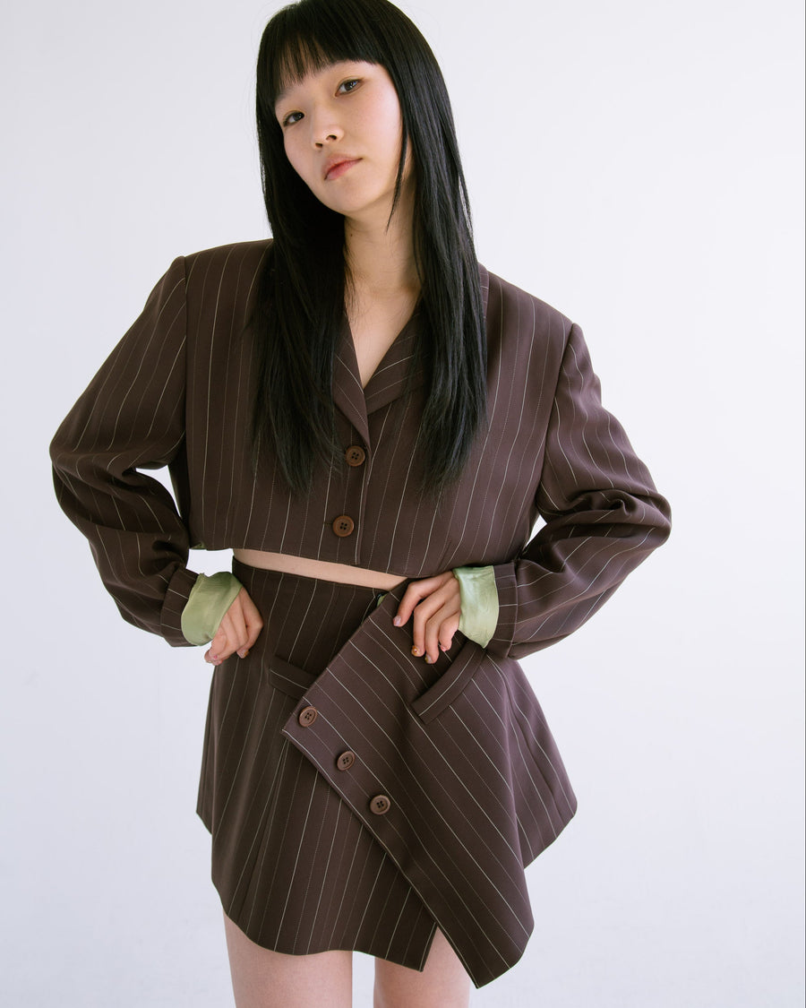 Blazer Mini Skirt in Brown