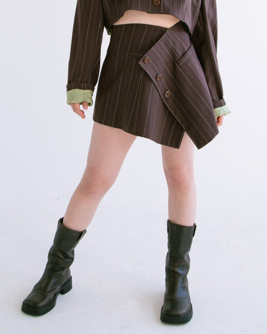 Blazer Mini Skirt in Brown