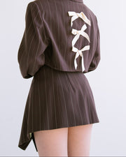Blazer Mini Skirt in Brown