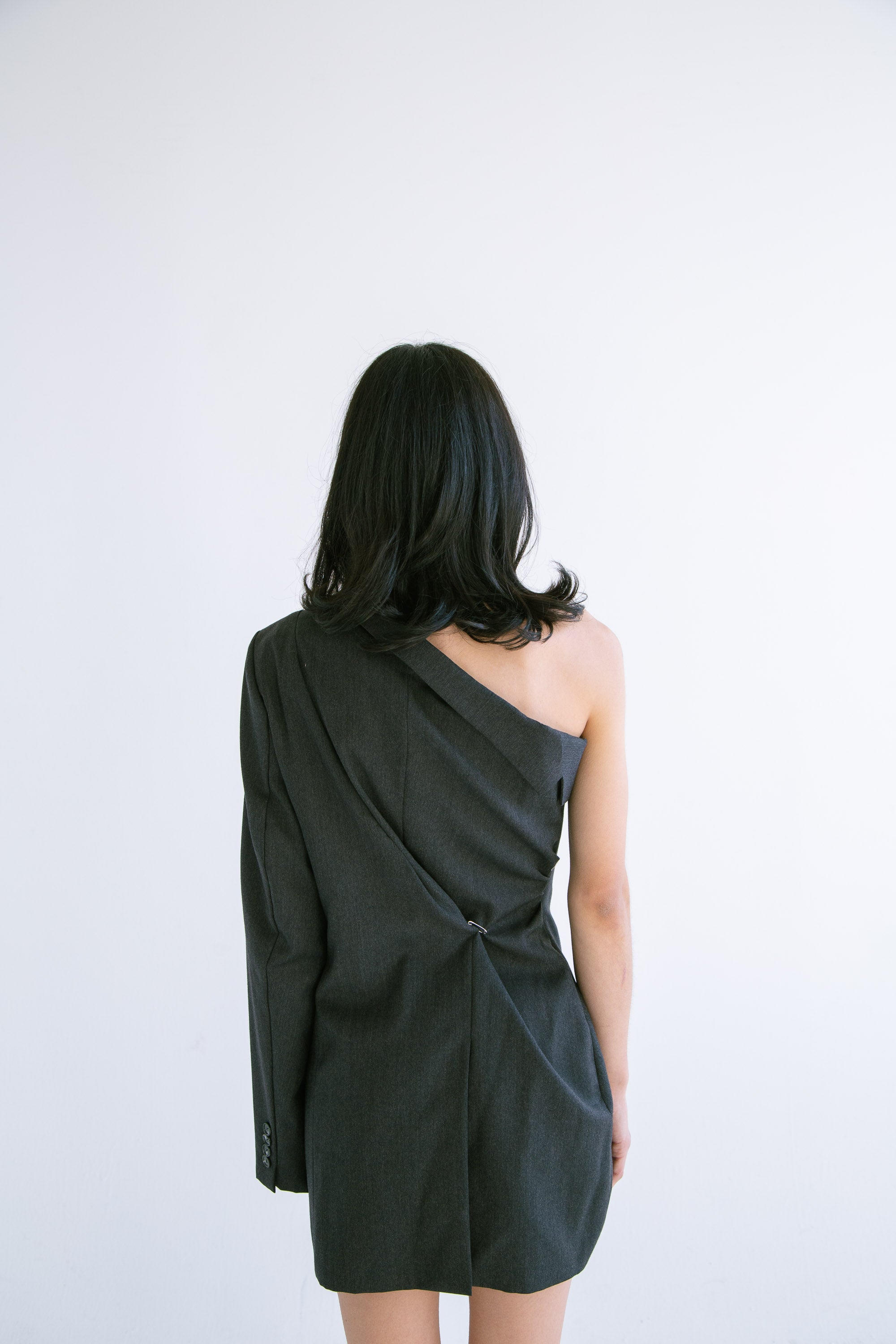 One-Shoulder Blazer Dress