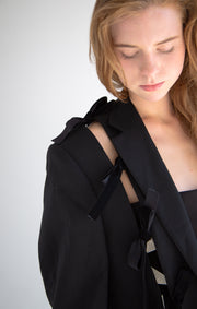 Diagonal Cut-Out Blazer in Black