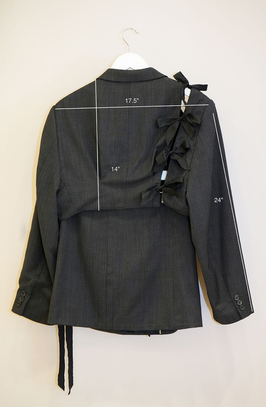 Shoulder Cut-Out Crop Blazer Set Black