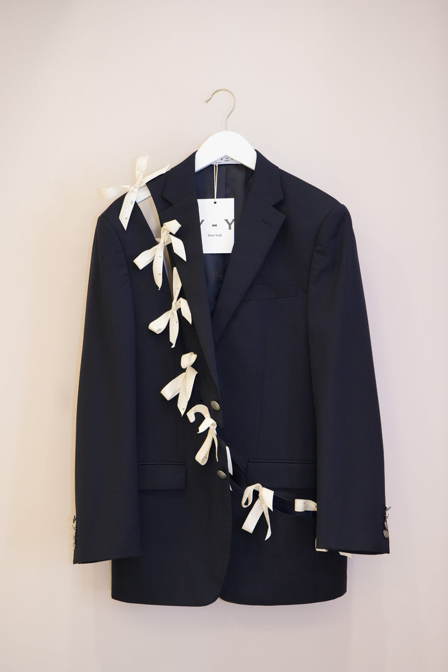 Diagonal Cut-Out Blazer Navy