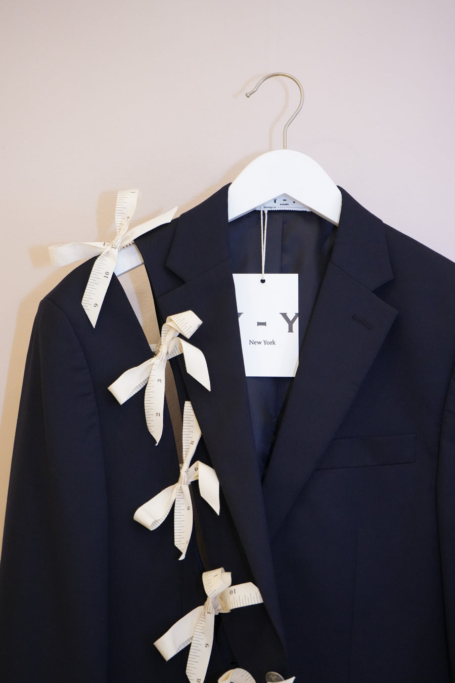 Diagonal Cut-Out Blazer Navy