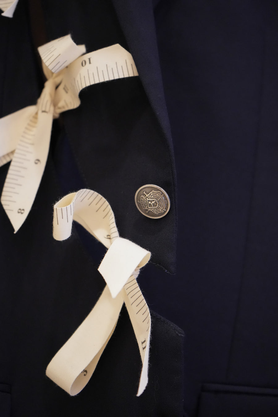 Diagonal Cut-Out Blazer Navy