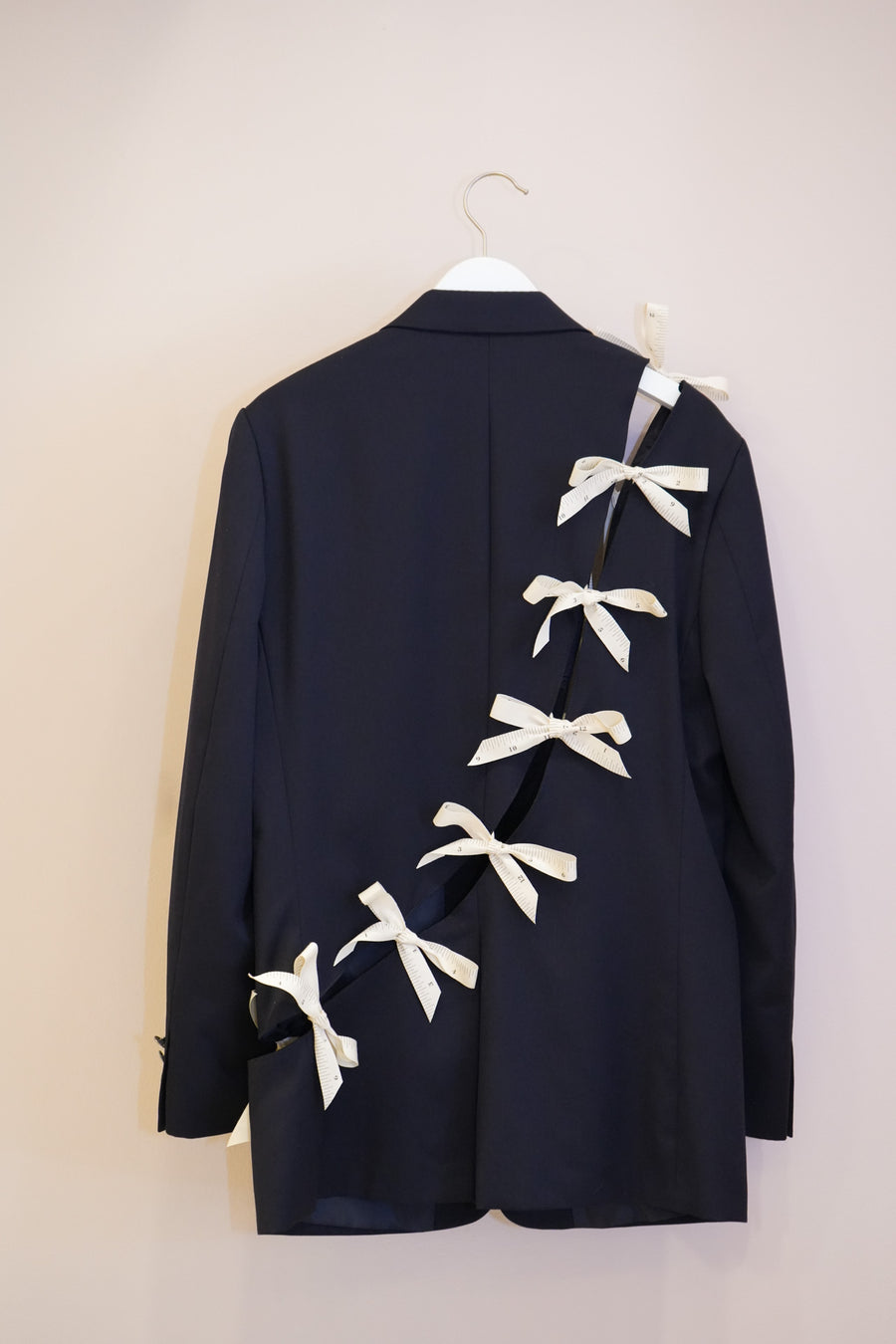 Diagonal Cut-Out Blazer Navy