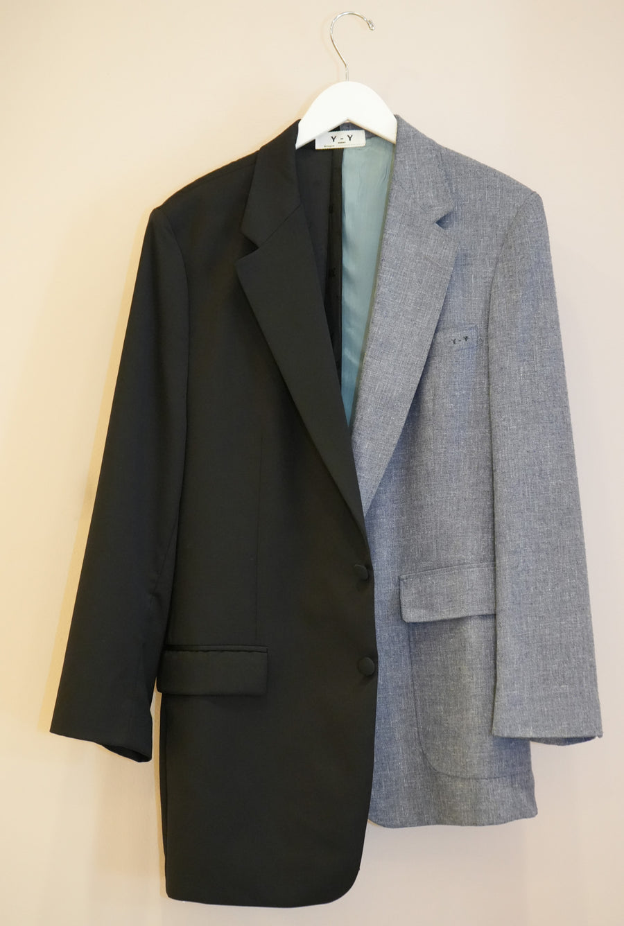 Half & Half Blazer w/ Chain