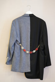 Half & Half Blazer w/ Chain