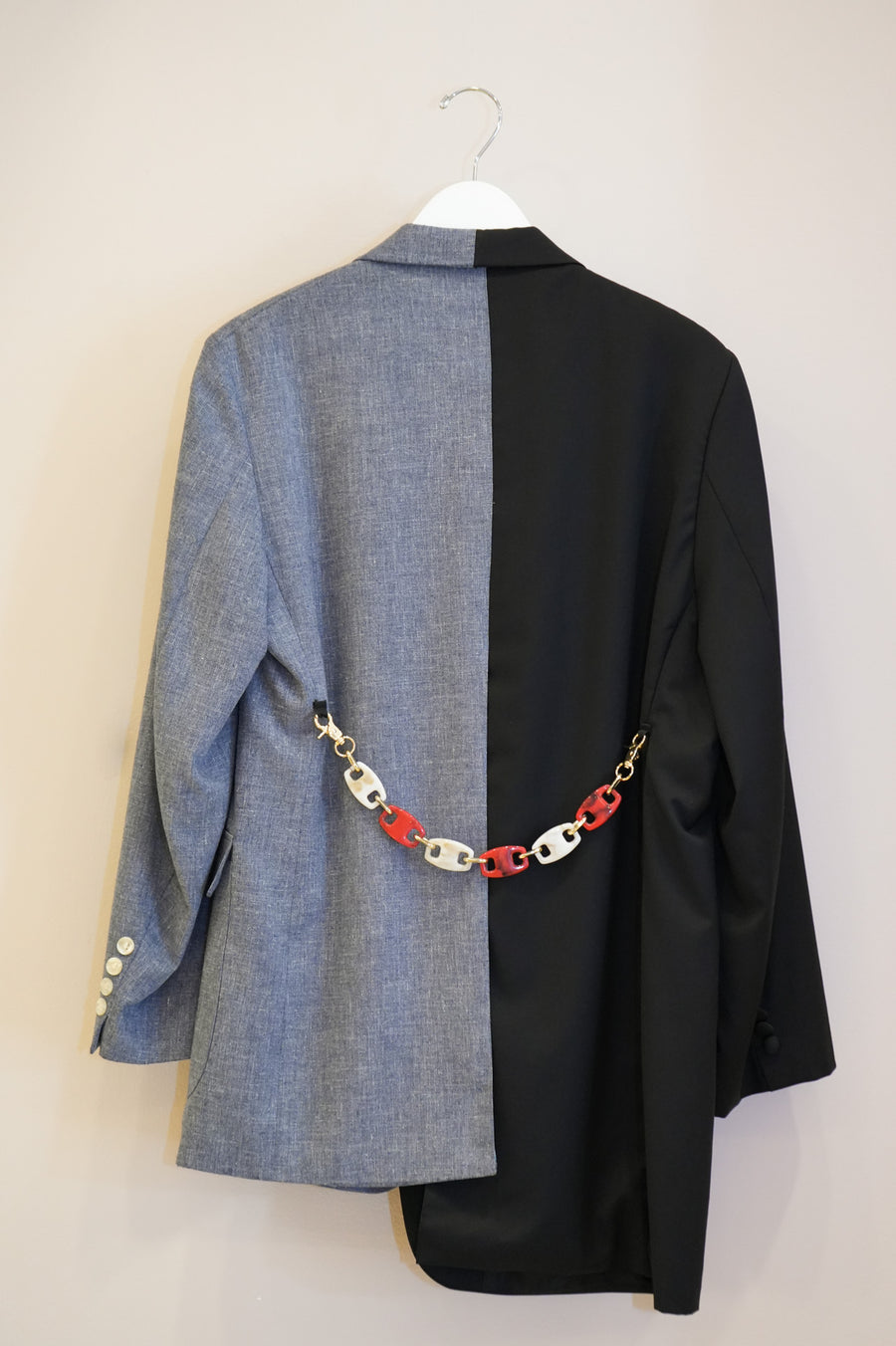 Half & Half Blazer w/ Chain