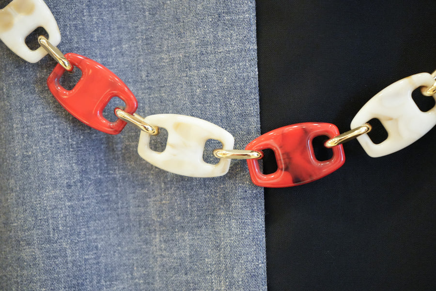 Half & Half Blazer w/ Chain