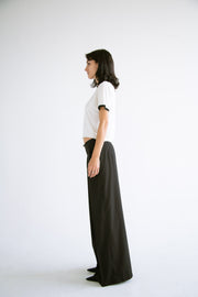 Pleated Wide Leg Pant in Black