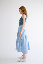 Wrap Shirt Skirt in Blue