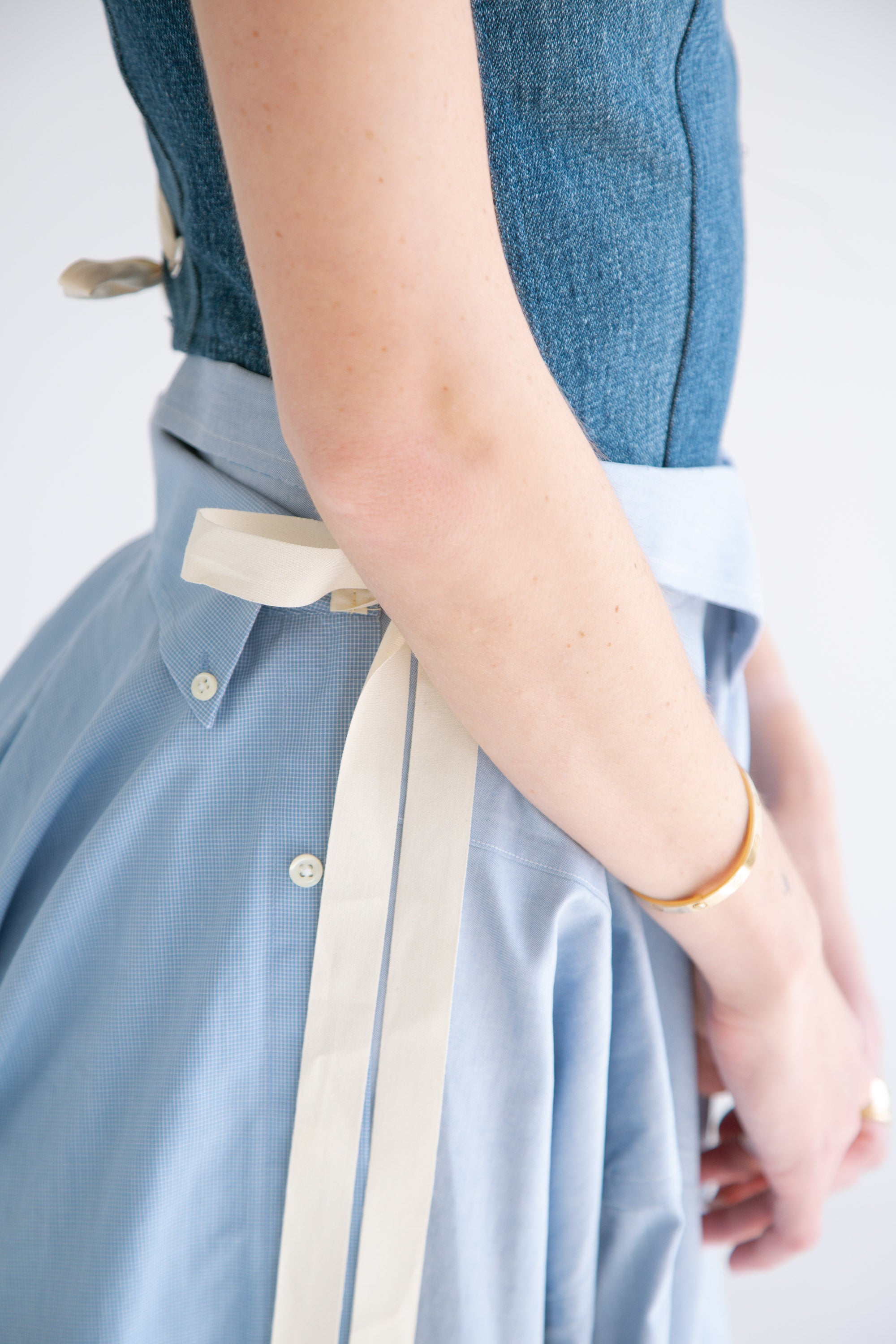 Wrap Shirt Skirt in Blue