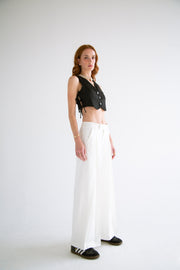 Pleated Wide Leg Pant in White