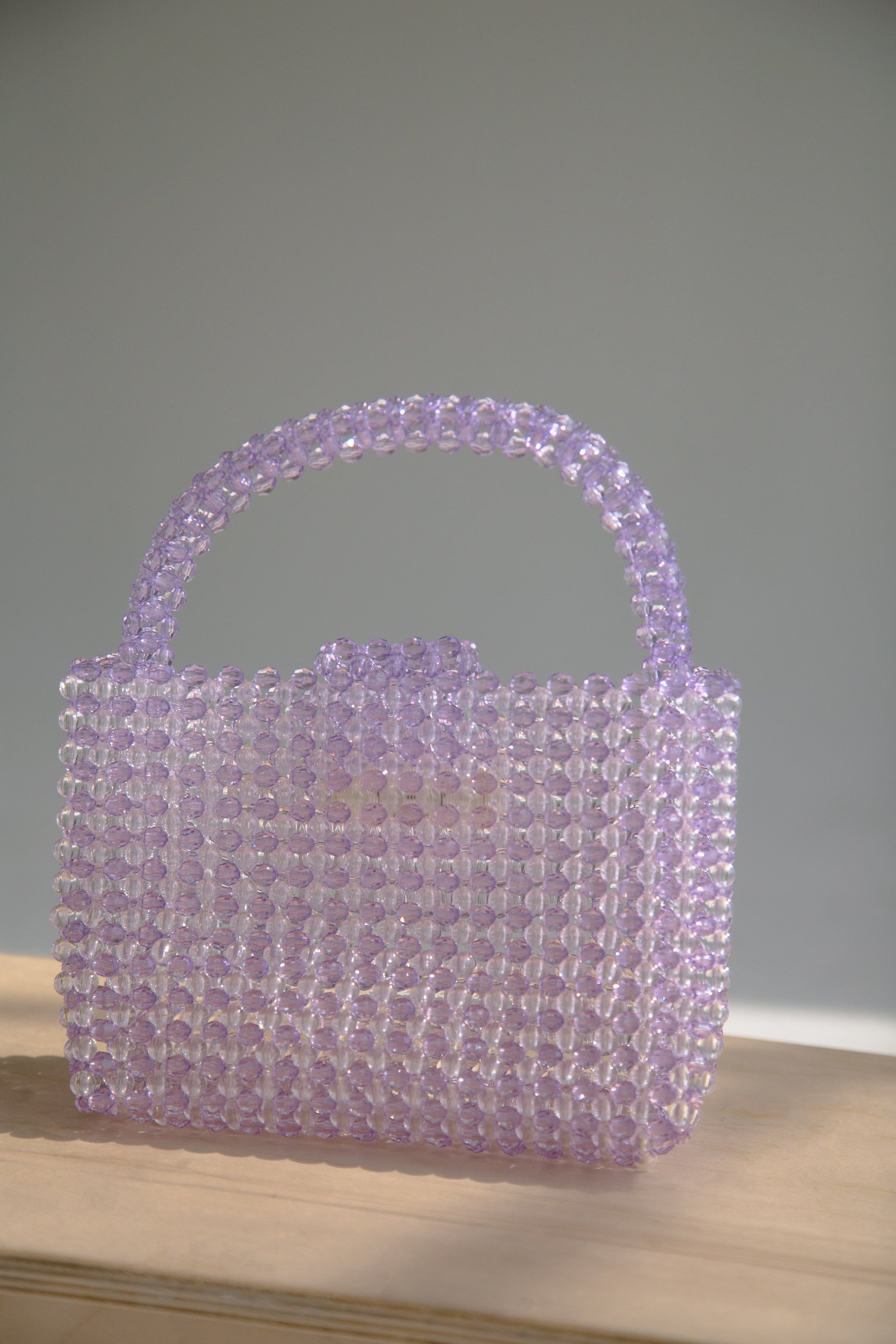 Beaded Buckle Bag in Purple